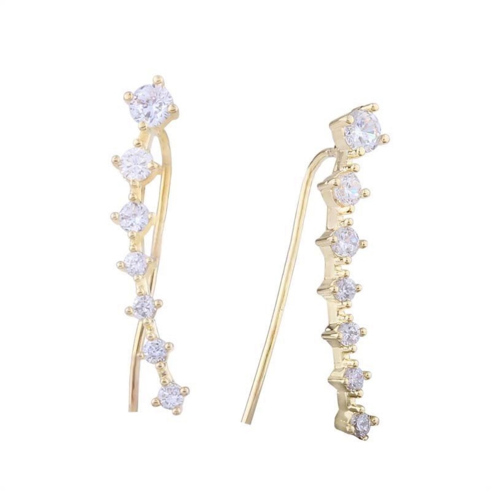 Climber Custom Earrings Gold Crystal Women Boho